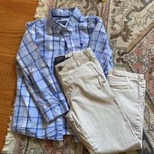 ⬇️MAYORAL boys khaki and button down set size 4